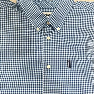 Barbour Shirt Mens XL Blue White Button Down Check Plaid Tailored Fit